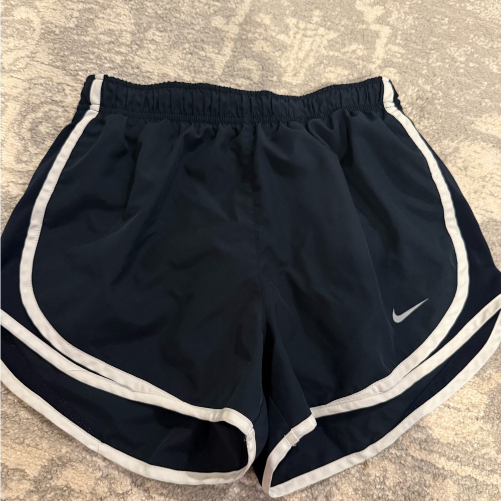 Nike Women's Navy and White Athletic Shorts